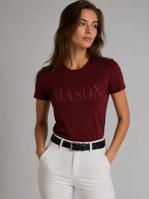 Футболка AM с надписью MASON(бордовый)